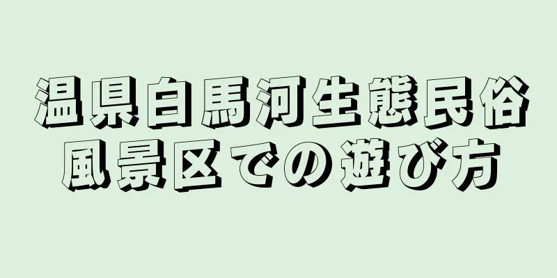 温県白馬河生態民俗風景区での遊び方