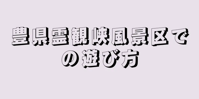豊県霊観峡風景区での遊び方