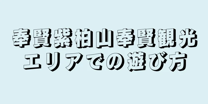 奉賢紫柏山奉賢観光エリアでの遊び方