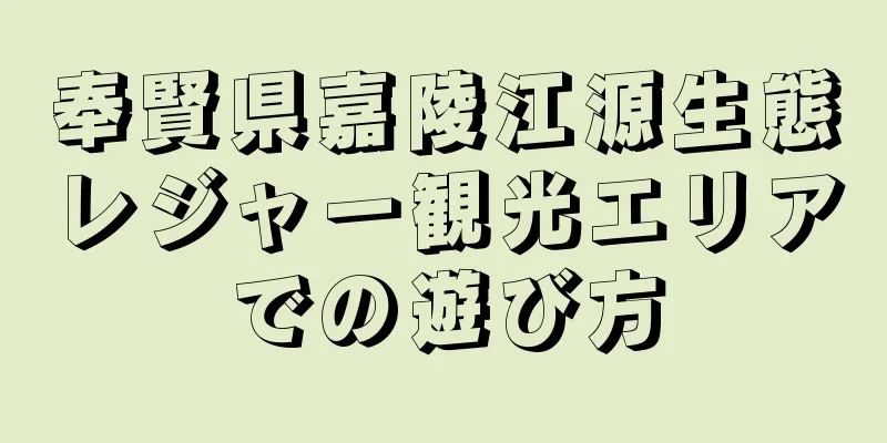奉賢県嘉陵江源生態レジャー観光エリアでの遊び方