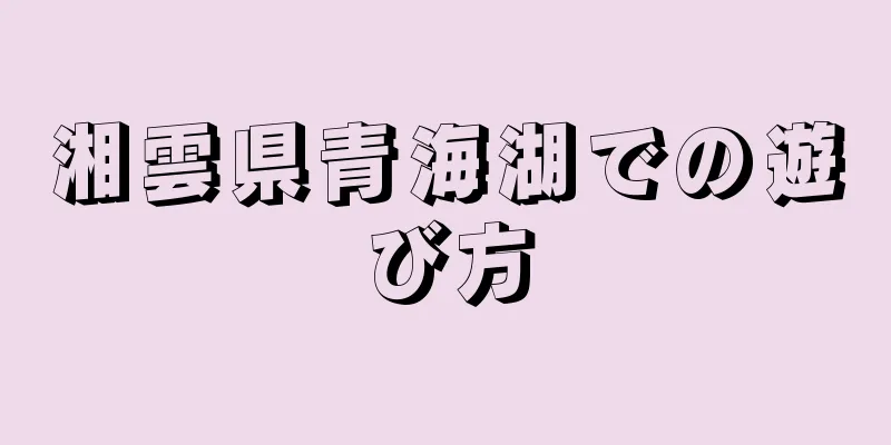 湘雲県青海湖での遊び方