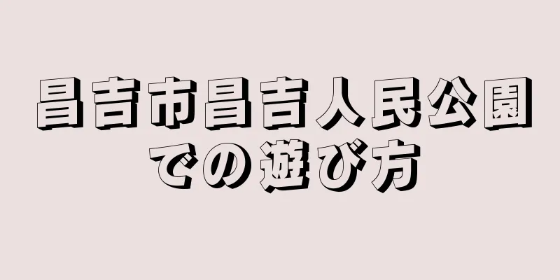 昌吉市昌吉人民公園での遊び方