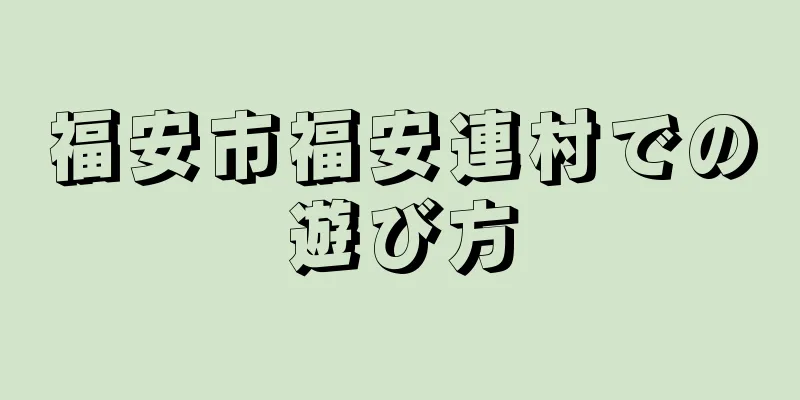 福安市福安連村での遊び方