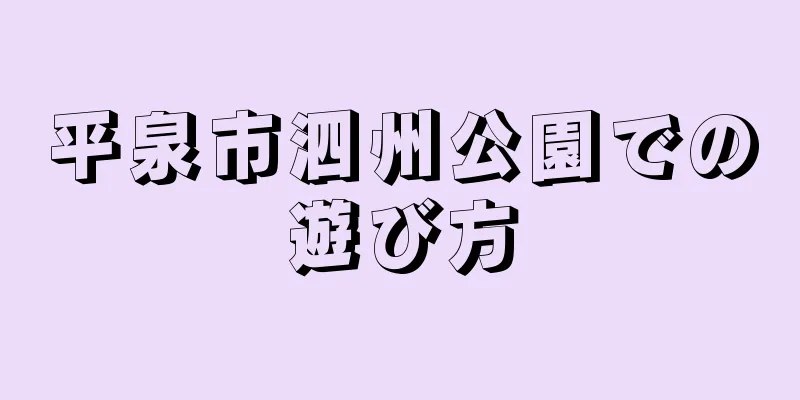 平泉市泗州公園での遊び方