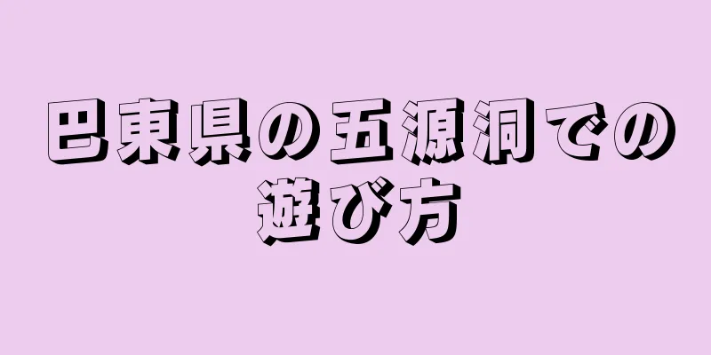 巴東県の五源洞での遊び方