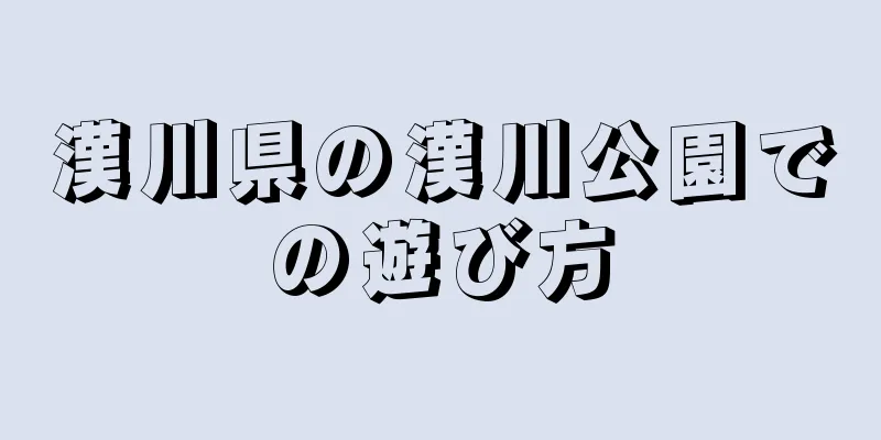 漢川県の漢川公園での遊び方