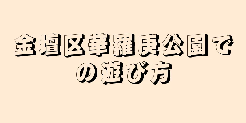 金壇区華羅庚公園での遊び方