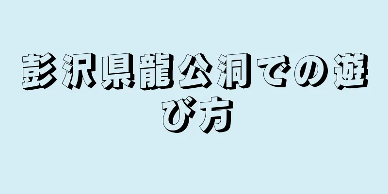 彭沢県龍公洞での遊び方