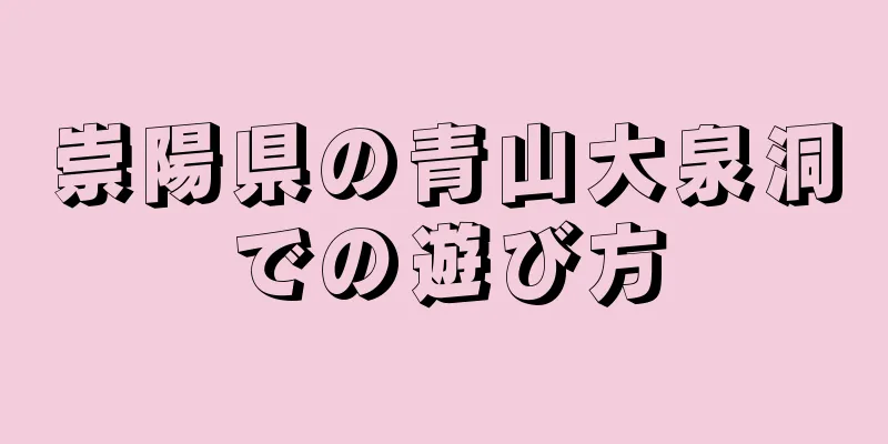 崇陽県の青山大泉洞での遊び方