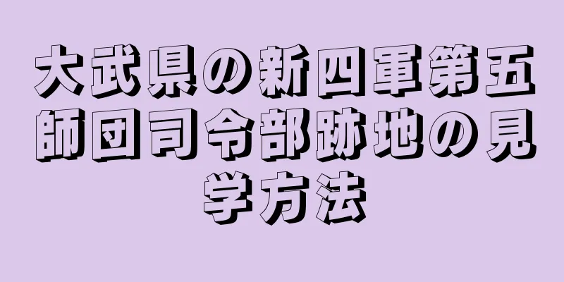 大武県の新四軍第五師団司令部跡地の見学方法