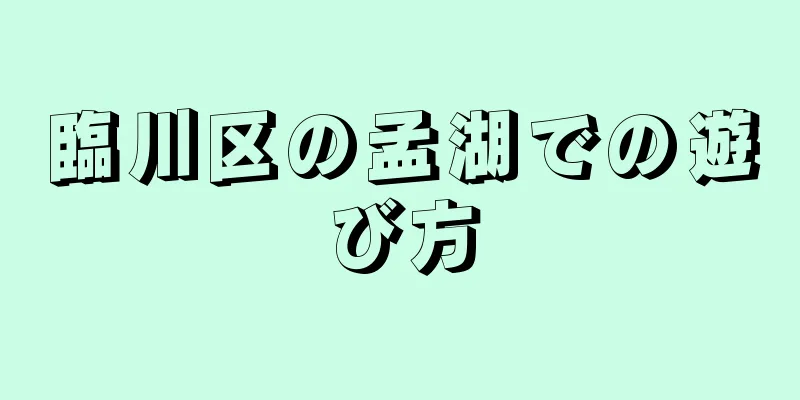 臨川区の孟湖での遊び方