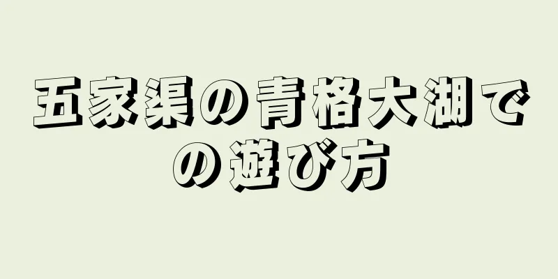 五家渠の青格大湖での遊び方
