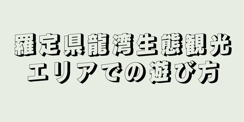 羅定県龍湾生態観光エリアでの遊び方