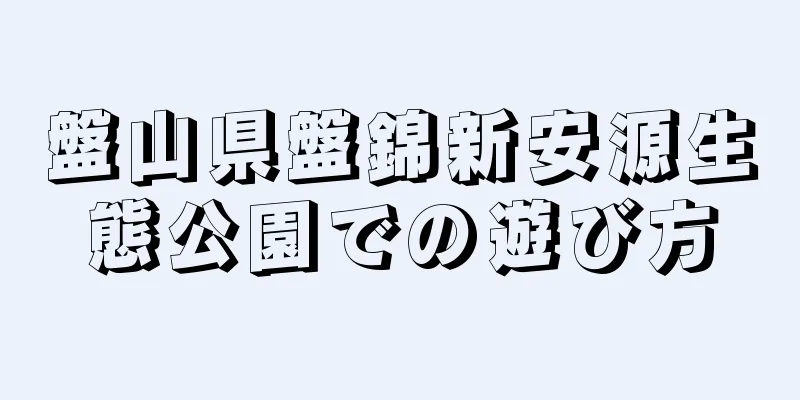盤山県盤錦新安源生態公園での遊び方