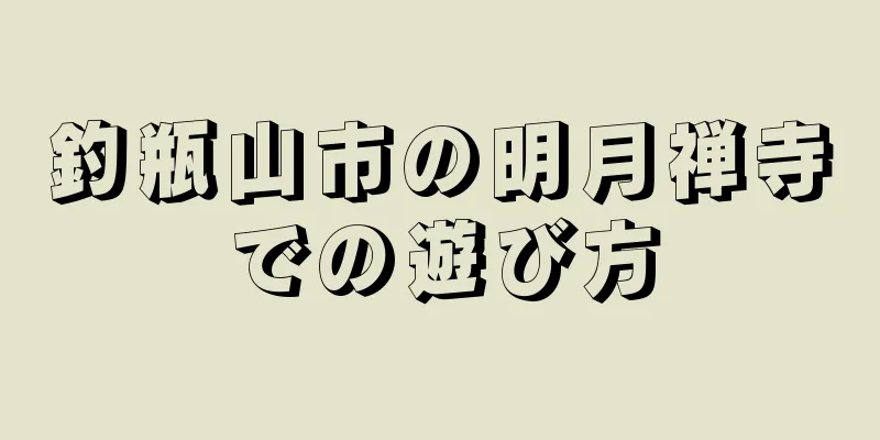 釣瓶山市の明月禅寺での遊び方
