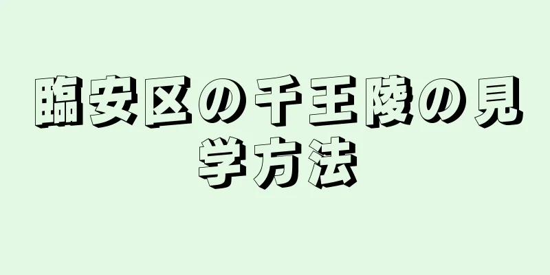臨安区の千王陵の見学方法