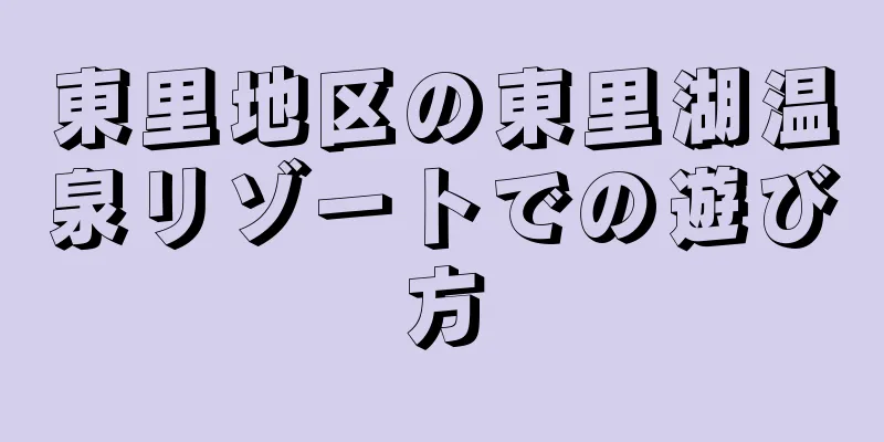 東里地区の東里湖温泉リゾートでの遊び方