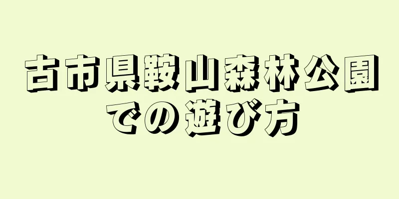 古市県鞍山森林公園での遊び方