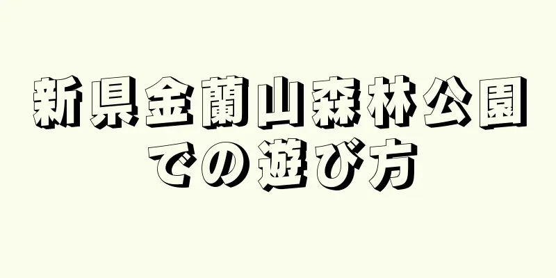 新県金蘭山森林公園での遊び方