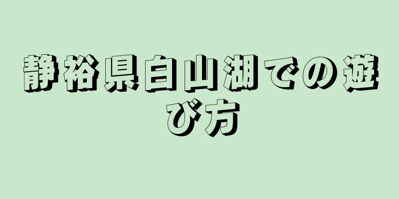 静裕県白山湖での遊び方