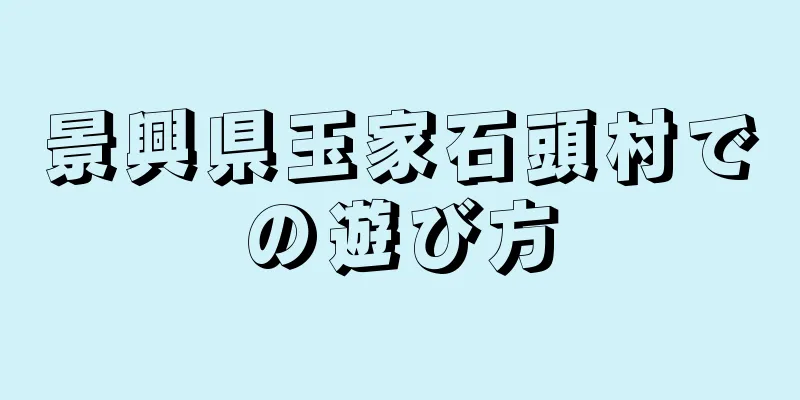 景興県玉家石頭村での遊び方