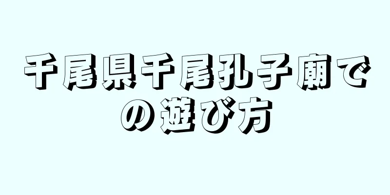 千尾県千尾孔子廟での遊び方