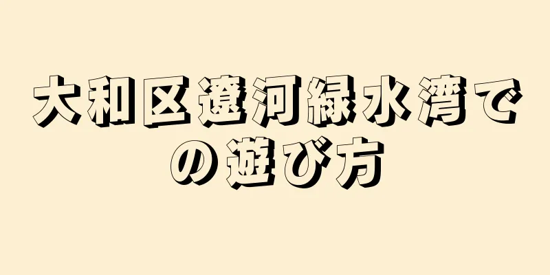 大和区遼河緑水湾での遊び方