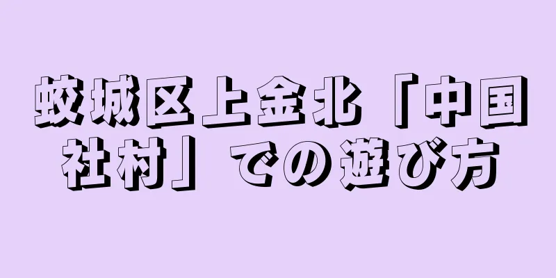蛟城区上金北「中国社村」での遊び方