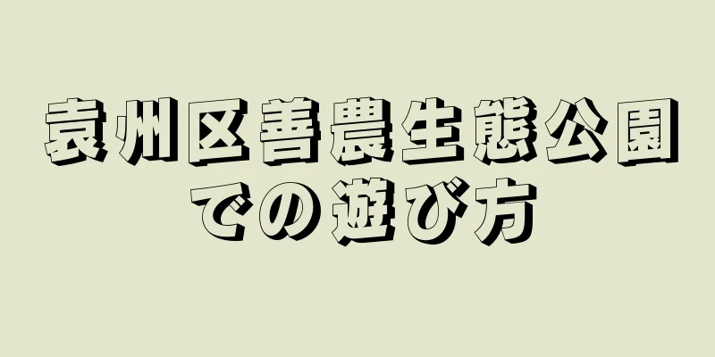 袁州区善農生態公園での遊び方