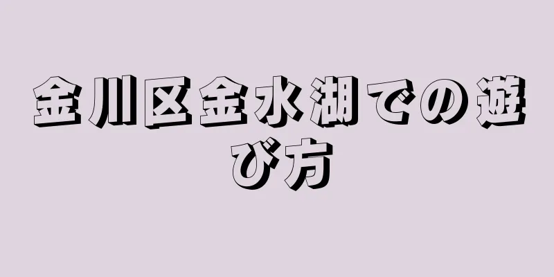 金川区金水湖での遊び方