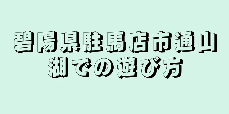 碧陽県駐馬店市通山湖での遊び方