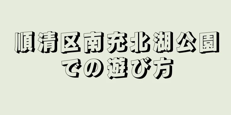 順清区南充北湖公園での遊び方