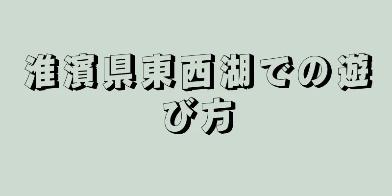 淮濱県東西湖での遊び方