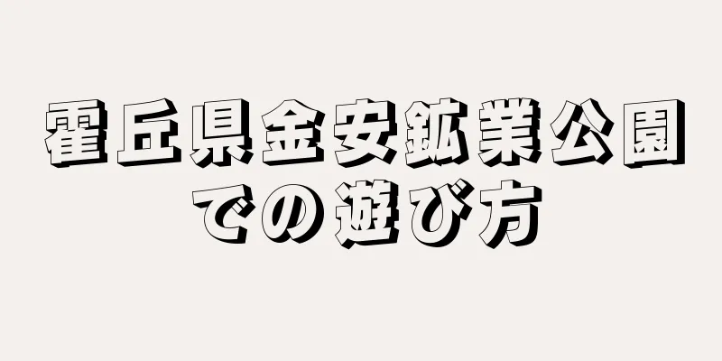 霍丘県金安鉱業公園での遊び方