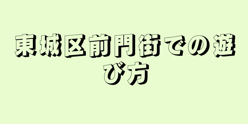 東城区前門街での遊び方