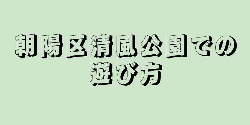 朝陽区清風公園での遊び方