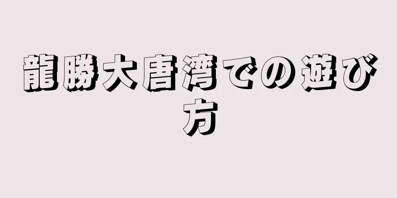 龍勝大唐湾での遊び方