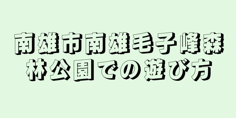 南雄市南雄毛子峰森林公園での遊び方