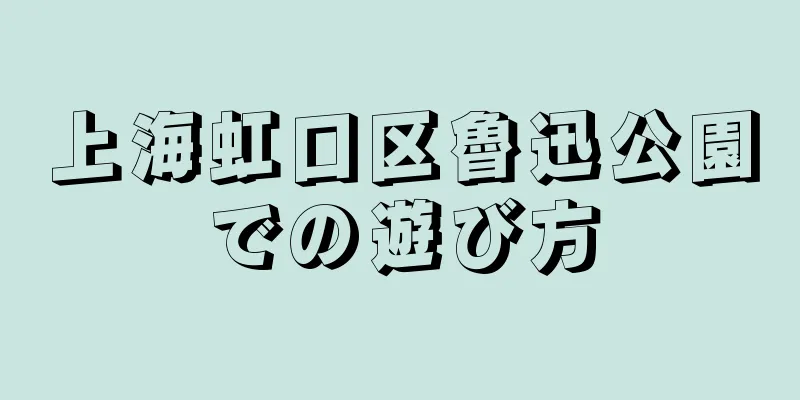 上海虹口区魯迅公園での遊び方