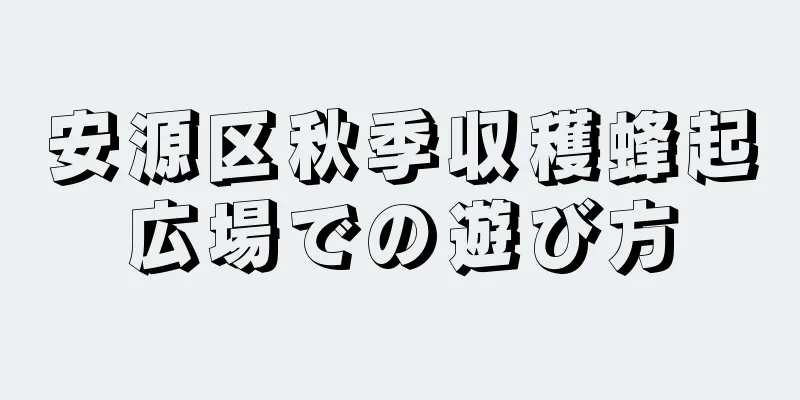 安源区秋季収穫蜂起広場での遊び方