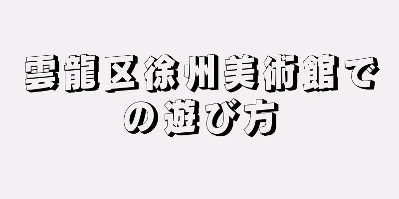 雲龍区徐州美術館での遊び方