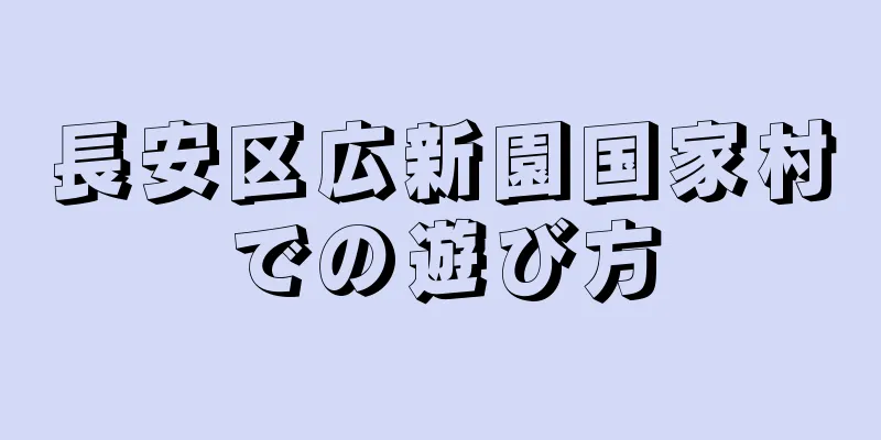 長安区広新園国家村での遊び方