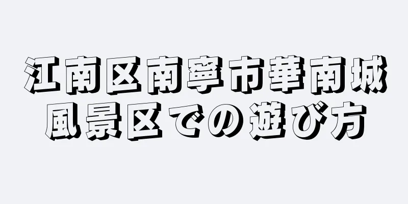 江南区南寧市華南城風景区での遊び方