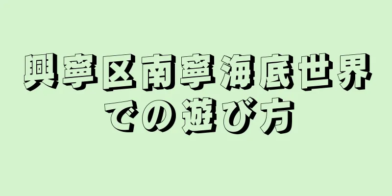 興寧区南寧海底世界での遊び方
