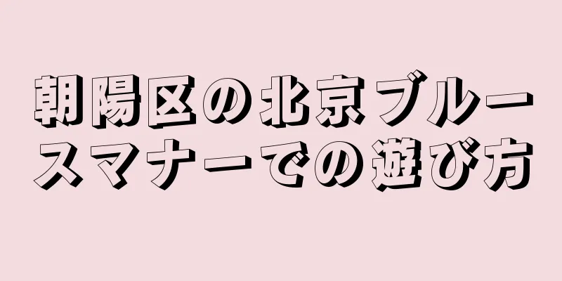 朝陽区の北京ブルースマナーでの遊び方