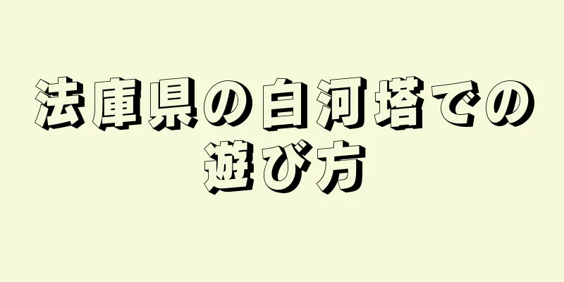 法庫県の白河塔での遊び方