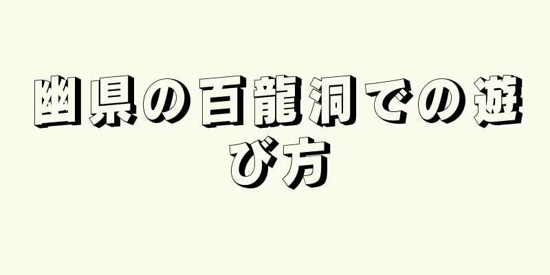 幽県の百龍洞での遊び方