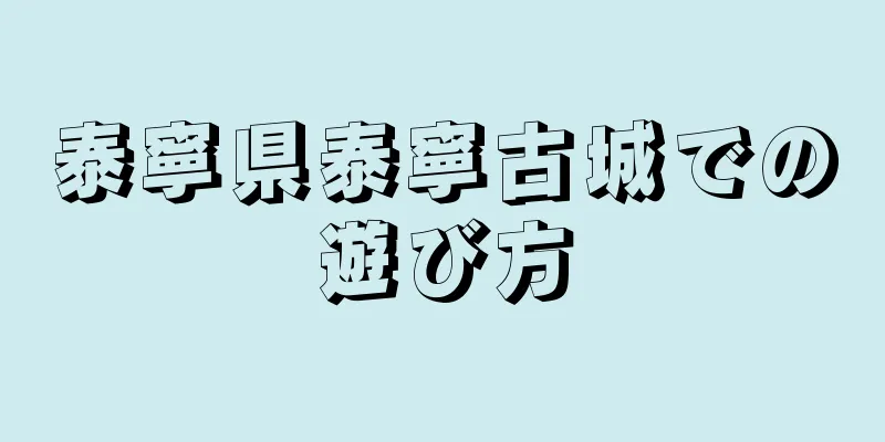 泰寧県泰寧古城での遊び方