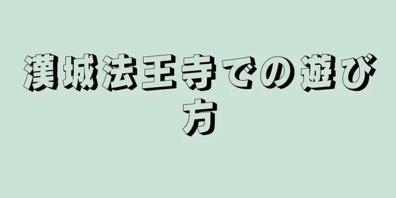 漢城法王寺での遊び方