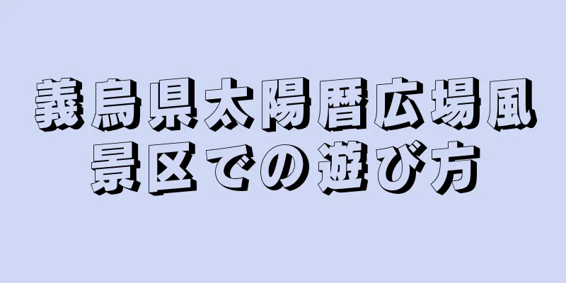 義烏県太陽暦広場風景区での遊び方